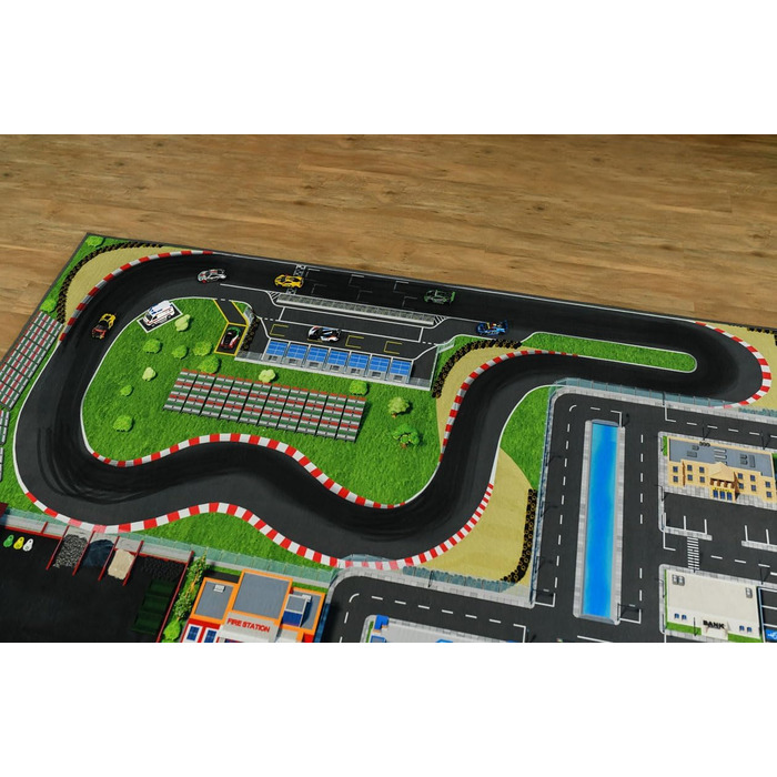 Дитячий ігровий килим дорога і машина (300x200 см) - миється, нековзний і сертифікований OEKOTEX - килим для дитячої кімнати хлопч