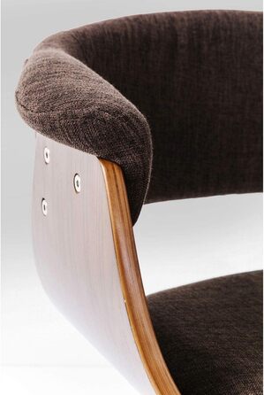 Крісло Kare Design Monaco Nougat, коричневе, 72x58x47 см, обідній стілець, імітація шкіри, ніжки з бука, для їдальні