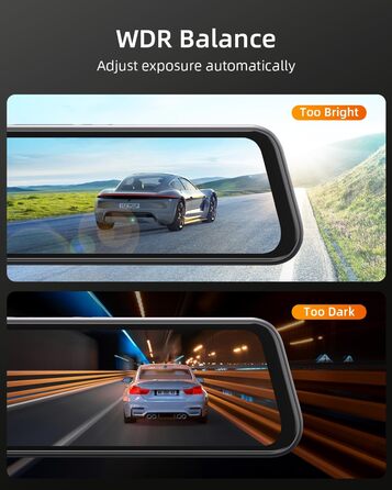 Дзеркальний відеореєстратор WeBeqer 4K з камерою заднього виду 1080P, відеореєстратор автомобільний передній задній з 10-дюймовим