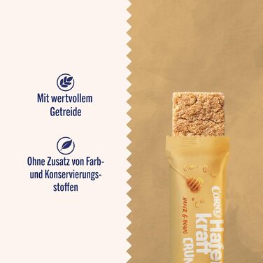 Вівсяний батончик Corny Haferkraft Crunch хрусткий з корисним вівсом та медом Велика упаковка 27x40 г Crunch Oats & Honey