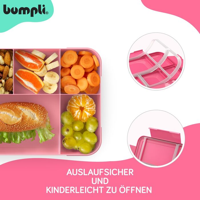 Бумплі Ланчбокс Гурман Дитячий контейнер для обіду з відділеннями, ідеальний для школи та подорожей Міцний ланчбокс, шкільний ланчбокс, стильний дитячий контейнер для їжі, ланчбокс у школу