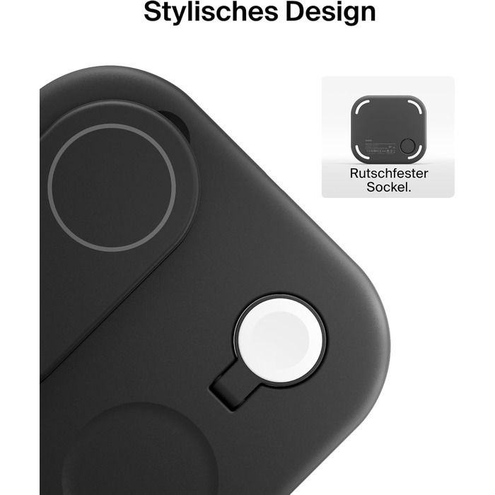 Зарядний пристрій Belkin BoostCharge індуктивна зарядна станція 3-в-1 Qi2, 15 Вт, складна підставка, сумісна з MagSafe, для Apple