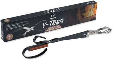 Щипці для барбекю V-Tong 51 см - Щипці для сервірування з дерев'яною ручкою - Багатофункціональні щипці для м'яса з відкривачкою 5
