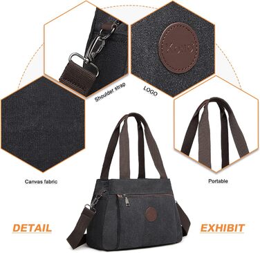 Полотняна сумка Жіноча сумка через плече чорна