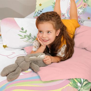 Підковдра та наволочка MUSOLEI Єдиноріг для дітей Рожевий Фіолетовий Синій Білий Зелений Небесно-блакитний і райдужний Єдиноріг М'