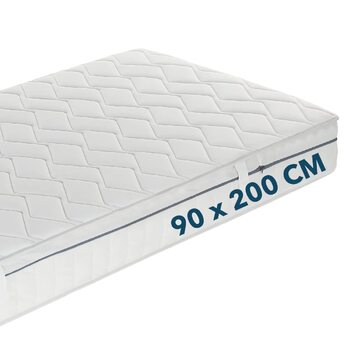 Матрац 90x200 см, висота 23 см, рівень жорсткості H2, 100-денний пробний період, 5-зонний спеціальний комфортний пінопластовий матрац, технологія повітряних каналів та клімат-смуга для покращеної повітропроникності, Oeko-Tex 100 90 x 200 см H2