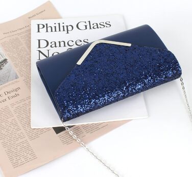 Жіноча блискуча клатч-елегантна вечірня сумка блискуча сумка-конверт зі стразами сумка під пахви з ланцюжком для весілля випускного вечірки шкіряна синя