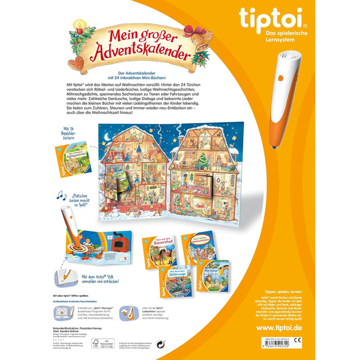 Адвент-календар tiptoi Mein großer Adventskalender, 24 міні-книги