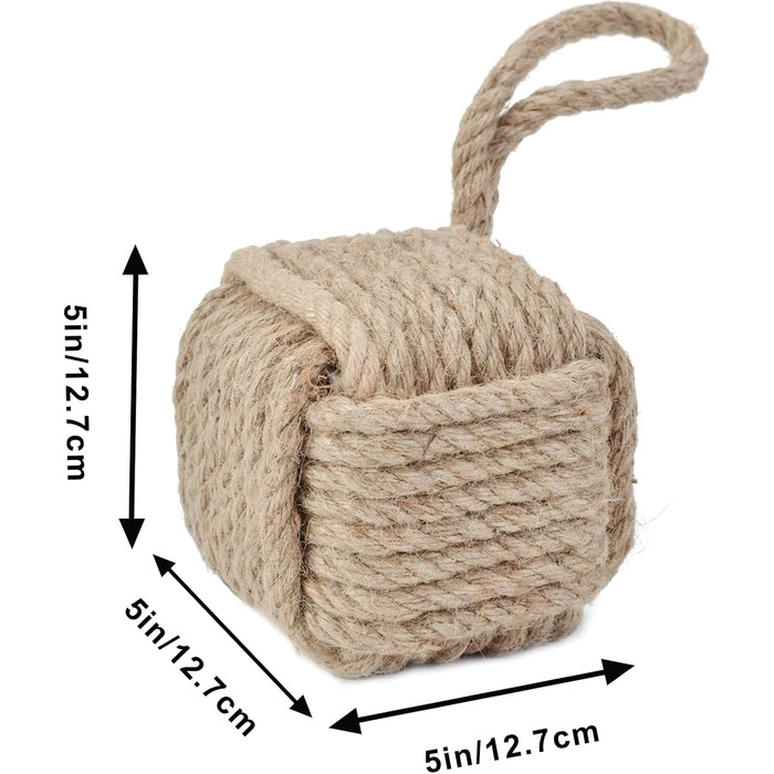 Декоративний морський обмежувач дверей ручної роботи з ручкою, джутовий обтяжений внутрішній обмежувач дверей матроський вузол для