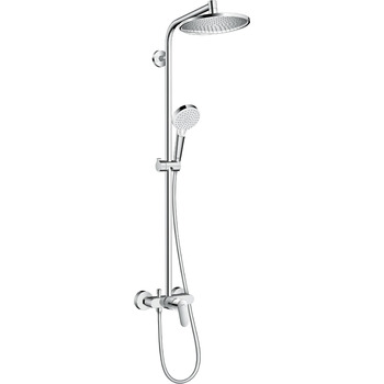Душова система hansgrohe Crometta S з одноважільним змішувачем, тропічним душем (240 мм), ручною лійкою (2 режими), шлангом та штангою, хром, 27269000
