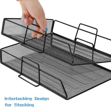 Ярусний лоток для листів, лоток для документів на робочому столі, лоток для паперу, органайзер для робочого столу, лоток для паперу, папка для документів, A4, тримач для документів для дому, офісу, школи 34,5 x 25,5 x 16,9 см, 2-