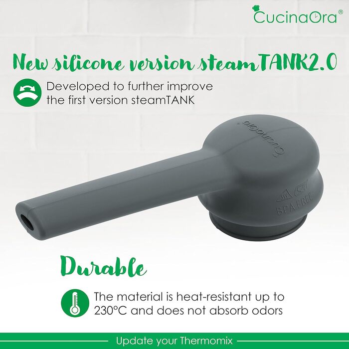 Аксесуари CucinaOra steamTANK 2.0 Thermomix TM6 - Парова диверсія Thermomix TM 6 - Monsieur Cuisine Connect Аксесуари для Thermomix Vorwerk - Силіконова диверсія пари TM5 TM31 - Аксесуари Termomix