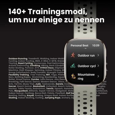 Розумний годинник Amazfit Bip 6 46 мм, 14-денний час роботи від батареї, 1.97-дюймовий AMOLED, GPS та безкоштовні карти, штучний інтелект, функція Bluetooth-дзвінків та текстових повідомлень, здоров&39я, фітнес-трекер сну, понад 140 режимів тренувань, 5 а