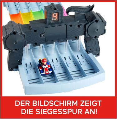 Гоночний трек Hot Wheels Mario Kart у веселкових кольорах, вкл. 2 іграшкові машинки (Маріо та Король Бу), зі світлом та звуками, 2