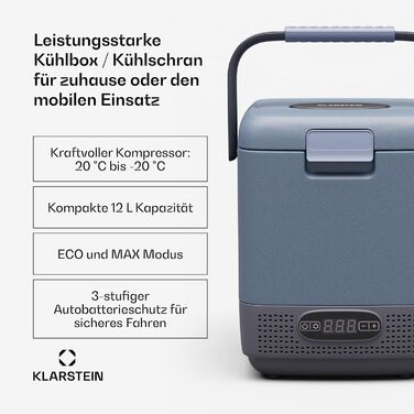 Компресорний холодильник з морозильною камерою - портативний електричний холодильник, світлодіодний дисплей, подвійне живлення (12