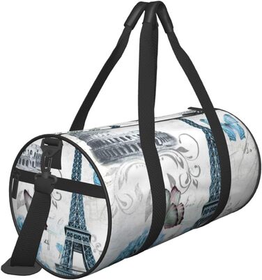 Спортивна сумка для подорожей, стильна з квітковим принтом, дорожня сумка на ніч, чорна, універсальний розмір