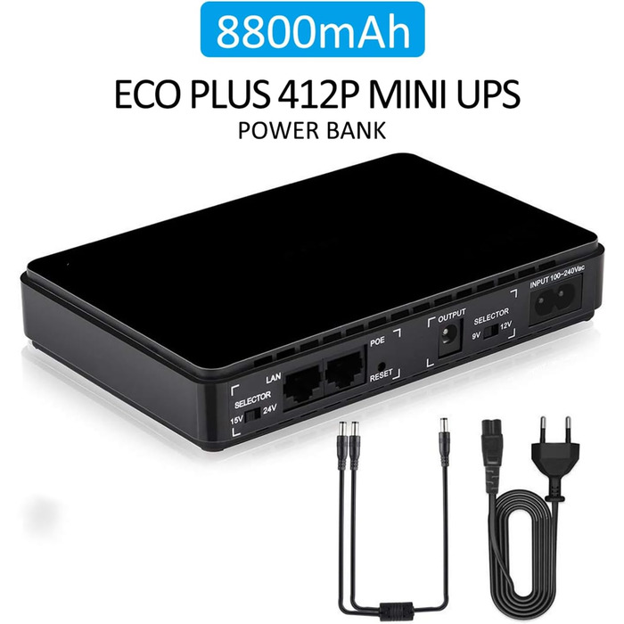 Міні ДБЖ Джерело безперебійного живлення 8800Mah Powerbank Міні ДБЖ з гігабітним POE для бездротового маршрутизатора, модему, каме