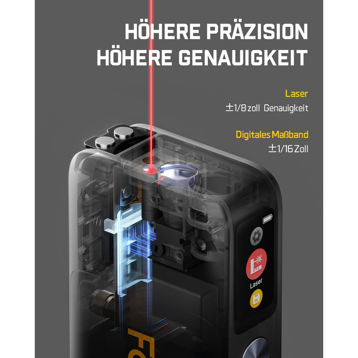 Лазерний далекомір 2-в-1 Fanttik A10 Pro, HD IPS кольоровий дисплей