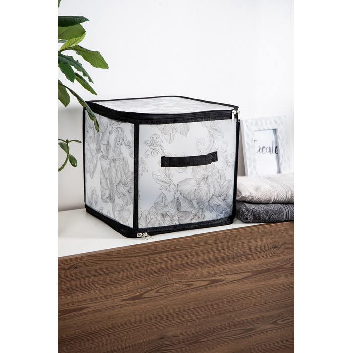 Кошик Idea Home DB-22 Anthracite Flowers 30x30x30 см  (7058557)