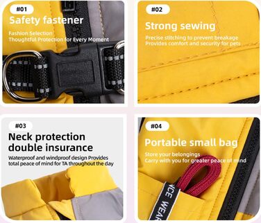 Зимова куртка для собак, костюм для домашніх тварин, водонепроникний та вітрозахисний, безрукавний жилет з бавовняною підкладкою та світловідбивачами на блискавці (чорний, L) Чорний L