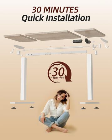 Письмовий стіл з регульованою висотою 12060 см, Електричне регулювання висоти, Стіл для роботи сидячи/стоячи з 2 функціями пам&39яті, Комп&39ютерний стіл, Клен 120 x 60 см Клен