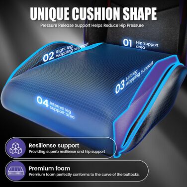 Геймерське крісло, ігрове крісло для ПК з м&39якою підкладкою та підголівником, шкіра PU, регулювання нахилу та висоти 90-155, ігрове крісло для геймерів, офісів, сімей, дорослих та підлітків (чорне/фіолетове) Базова модель чорного/фіолетового кольору