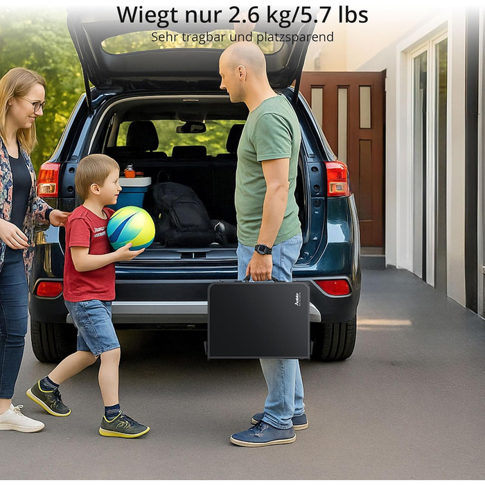 Складаний кемпінговий стіл Anbte 60x40 см, алюмінієва рама, 3 регульовані по висоті 26/48/70 см, стіл-валіза з сіткою для зберігання, портативний стіл для пікніка для кемпінгу, пляжу, балкону (повністю чорний)