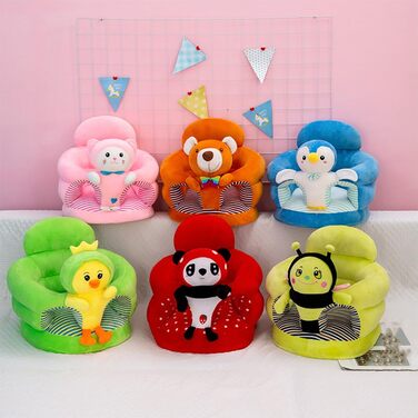 Дитяче крісло, крісло для сидіння, мультяшні тварини, плюшеве крісло-диван, малюк, дитина, навчання сидіти на дивані, гра, міцний, потовщене сидіння дивана в мультяшному дизайні (12)