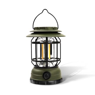 Акумуляторний кемпінговий ліхтар ExtraStar з 3 режимами, аварійне освітлення IPX4, водонепроникний для кемпінгу, походів, риболовлі, відключення електроенергії - оливково-зелений