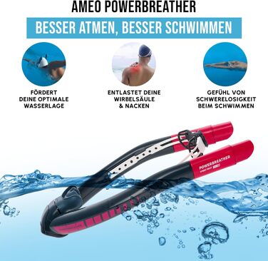 Пристрій для тренування дихання для басейнів зі 100 свіжим повітрям для дорослих та дітей - Набір для снорклінгу з інтелектуальною системою клапанів та 100 сухим повітрям для дихання Темно-сірий/рожевий