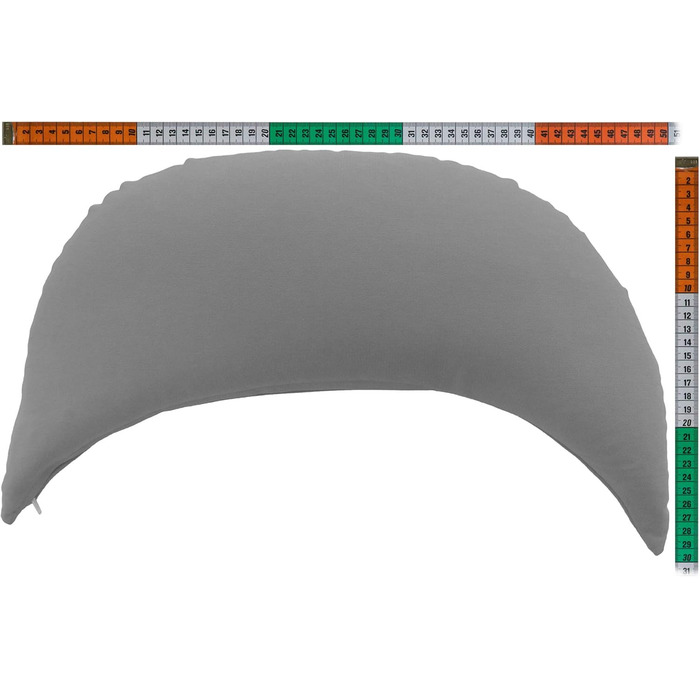 Подушка GIRAFFENLAND Crescent з органічною лушпинням проса, сірий колір - подушка з проса з додатковою органічною інкрустацією, органічне лушпиння проса плюс