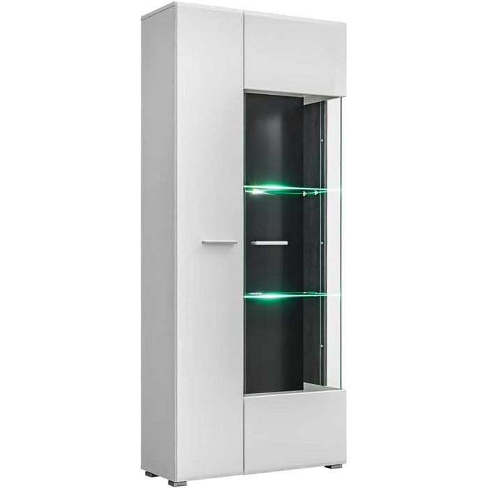 Модульна настінна шафа для вітальні SOLIDO Twin, стінка під телевізор, білий глянець