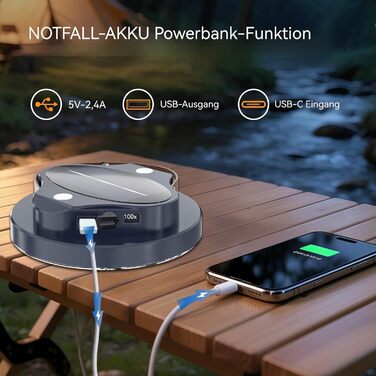 Світлодіодний кемпінговий ліхтар LETOUR, акумуляторний кемпінговий ліхтар з акумулятором 5200 мАг, зовнішній кемпінговий ліхтар, 4 режими освітлення, акумуляторний кемпінговий ліхтар, світлодіодний кемпінговий ліхтар, ліхтар для намету, аварійне освітленн