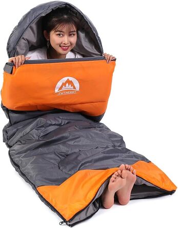 Спальник на 3-4 сезони (літо, весна, осінь, зима) у теплу та прохолодну погоду - легкий, для підлітків та дорослих, ідеально підходить для піших прогулянок, походів та кемпінгу. Одинарний сіро-помаранчевий