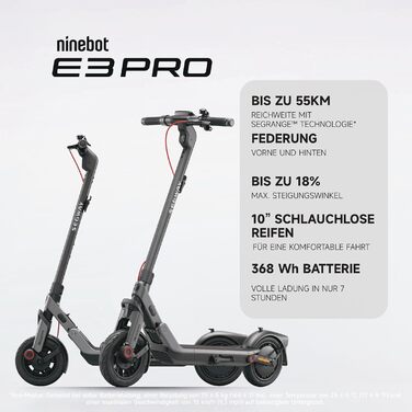 Електросамокат з допуском до експлуатації в Німеччині, запас ходу 55 км в еко-режимі, запас ходу 47 км в спортивному режимі, передня та задня підвіски, двигун потужністю 800 Вт, складається, 17,9 кг, 10-дюймові шини, IPX5, 3 Pro D