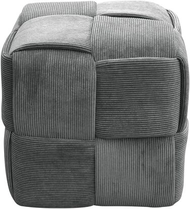 Пуф URBAN/Сірий вельвет/Подушка на підлогу/Табурет/Океан/Ш 40, В 40, Г 40 см