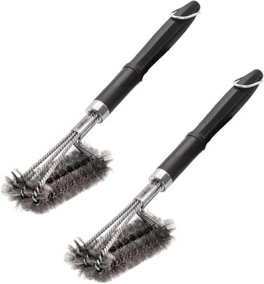 Щітка для гриля Grillfrst Premium зі щетиною з нержавіючої сталі та ручкою, що загвинчується, 45 см - щітка для чищення гриля, щіт