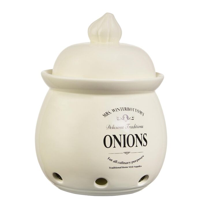Горщик для цибулі BUTLERS Ø 19,5 см - MRS. WINTERBOTTOM&39S- Керамічна банка з кришкою в сільському стилі, вінтажний декор, кухонний аксесуар для організації та зберігання цибулі. Горщик для цибулі II