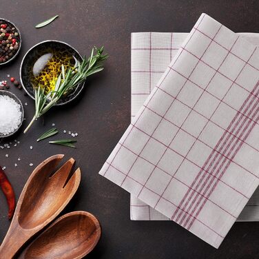 Набір Blumtal з 10 чайних рушників преміум-класу - високоякісні чайні рушники, 100 бавовна, червоні в клітинку, 50x70см 10 шт. чер