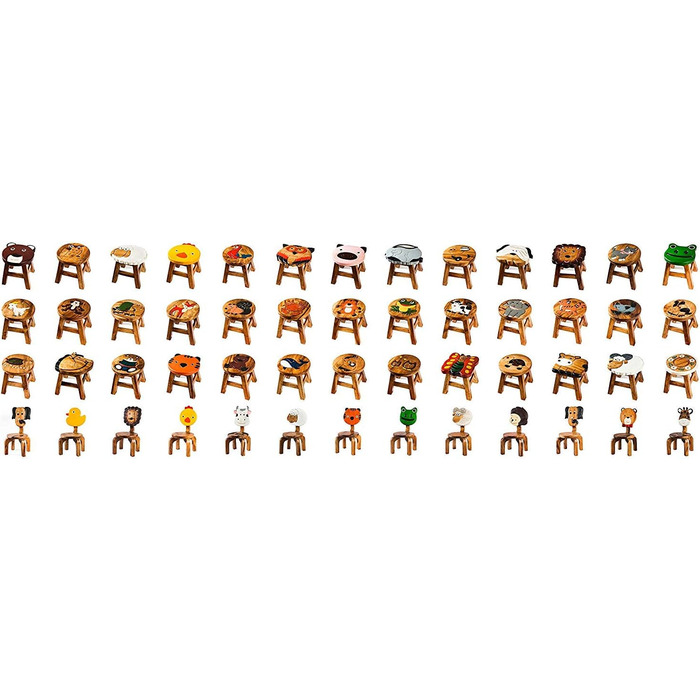 Дитячий стілець FairEntry, табурет, дитячий стілець з масиву дерева з мотивом овець, висота сидіння 25 см для нашої дитячої групи