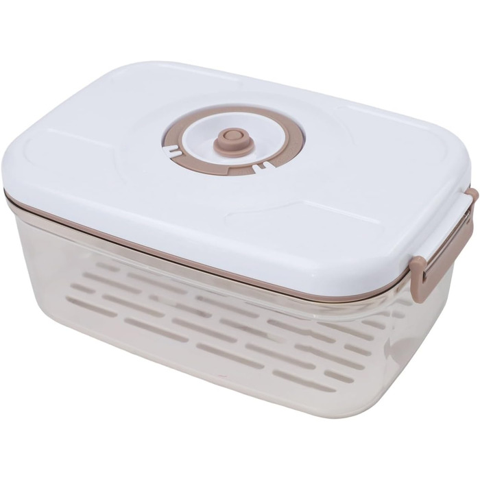 Герметична контейнер-вакууматор з кришкою, що не протікає, сумісний з вакуумним насосом для тривалого зберігання свіжості, великий об'єм (2,1 л)