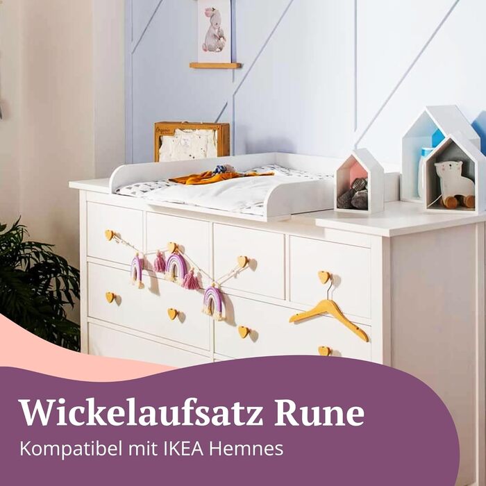 Накладка на пеленальний столик Puckdaddy Levi 160x80x10 см Білий МДФ Високоякісний накладка на пеленальний столик Сумісний з комодами Hemnes В комплекті кріплення для стіни Товщина дерева 2 см Білий панель 80Г x 159,5Ш x 10В см (10 шухляд)