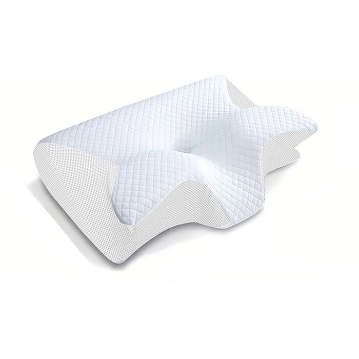 Подушка для сну Pillow Daddy, подушка для шиї з піни з ефектом пам&39яті від болю в шиї, ергономічна подушка проти хропіння для сну на спині та животі, дихаюча та миється, включає 2 чохли (білий)