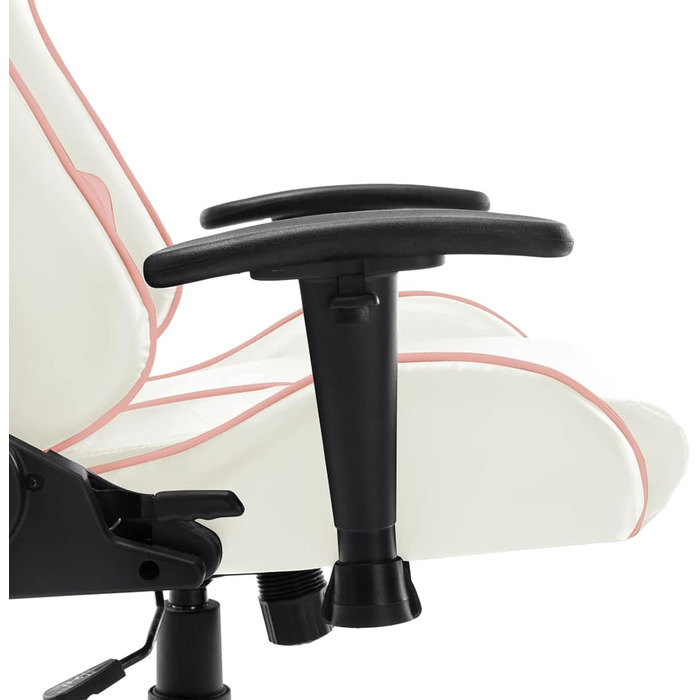 Ігрове крісло, офісне крісло, ігрове крісло, письмове крісло, обертове крісло, біла та рожева штучна шкіра