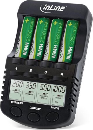 Швидкий зарядний пристрій преміум-класу InLine 01287, NiCdNiMH AA та AAA, до 1000 мА