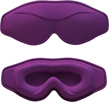 Маска для сну для чоловіків і жінок, 3D контурна маска для сну, м'яка комфортна пов'язка на очі для авіаперельотів, йоги, сну Фіол