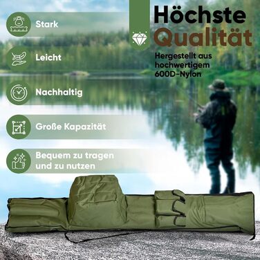 Подовжені рибальські сумки, велика місткість, міцні та безпечні, легкі для транспортування, рибальська сумка довжиною 1,75 м