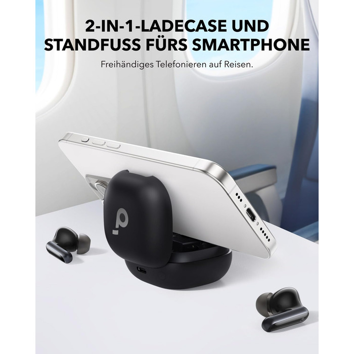 Від Anker, бездротові навушники з шумозаглушенням, адаптивним шумозаглушенням, BassUp, 60 годин відтворення, чохол 2-в-1 і підстав