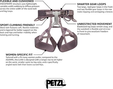 Жіноча страхувальна система для скелелазіння PETZL Selena (набір з ), розмір S, фіолетовий