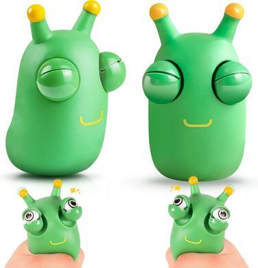 Упаковки Squeeze Toys, антистресові іграшки Squishy, Stress Ball для дорослих, іграшка Squeeze Eye Squishy Toy, Green Worm Antistres Ball, подарунки для дітей, 2